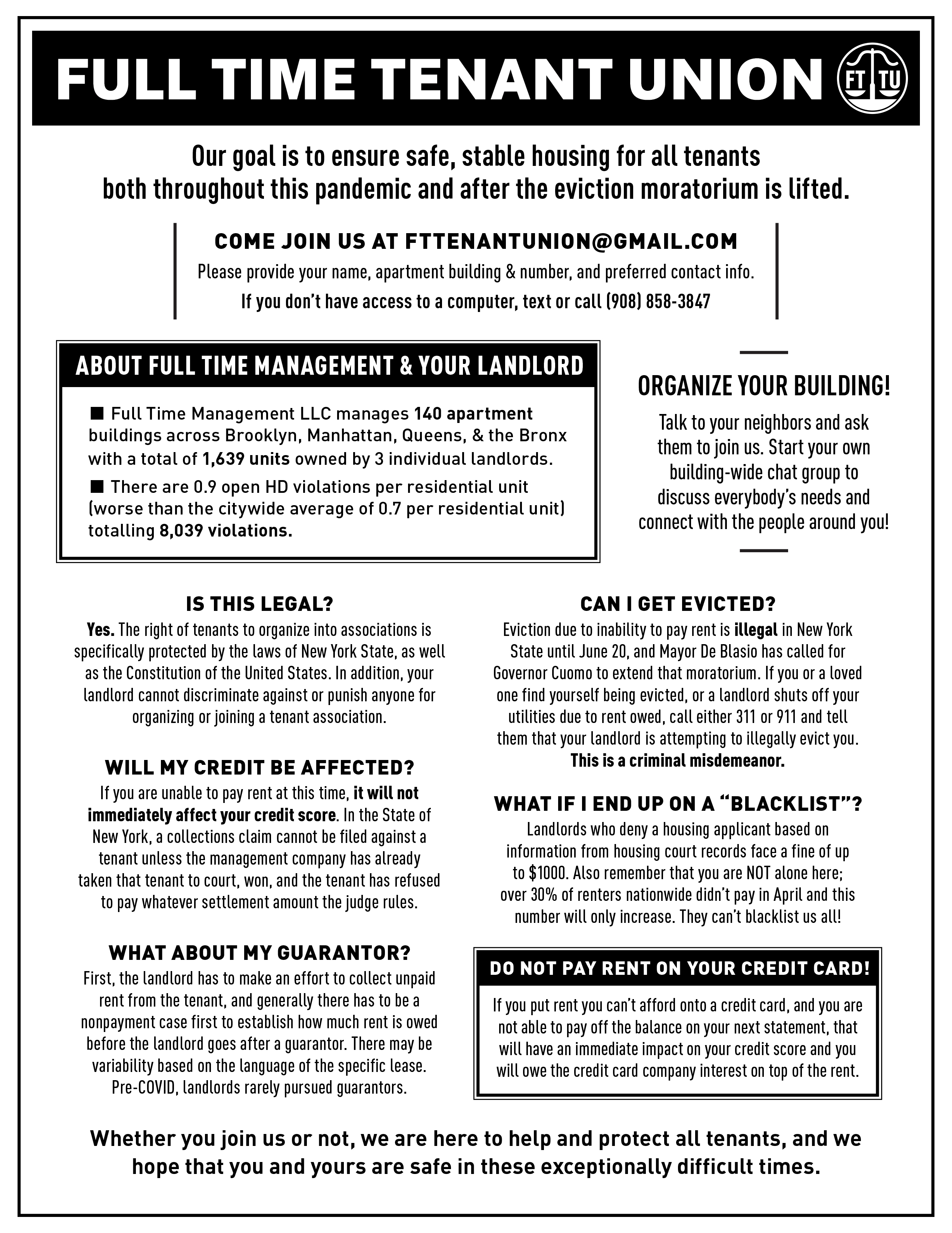 RESOURCES Full Time Tenant Union